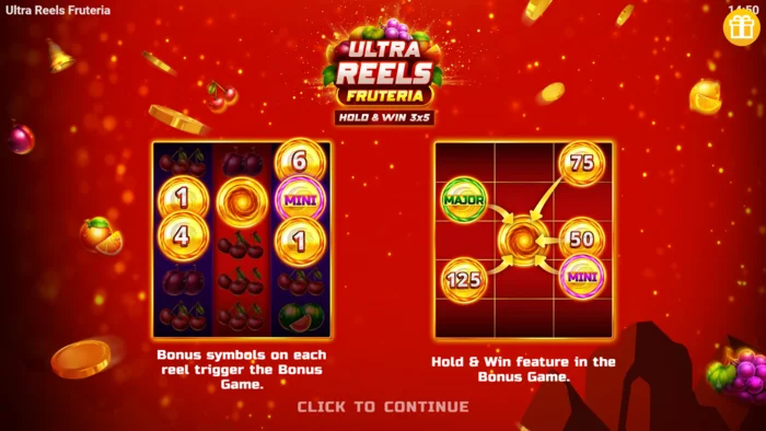 Ultra Reels Fruteria - start menu and launch button